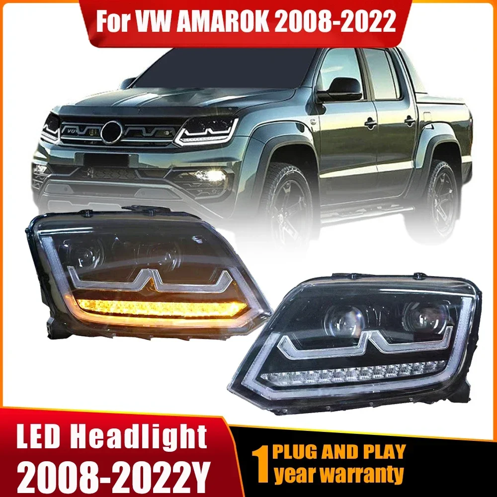 

2pcs Head Lamp for VW Amarok LED Headlight 2008 200910-2022 Headlights Amarok DRL Turn Signal High Beam Angel Eye Projector Lens