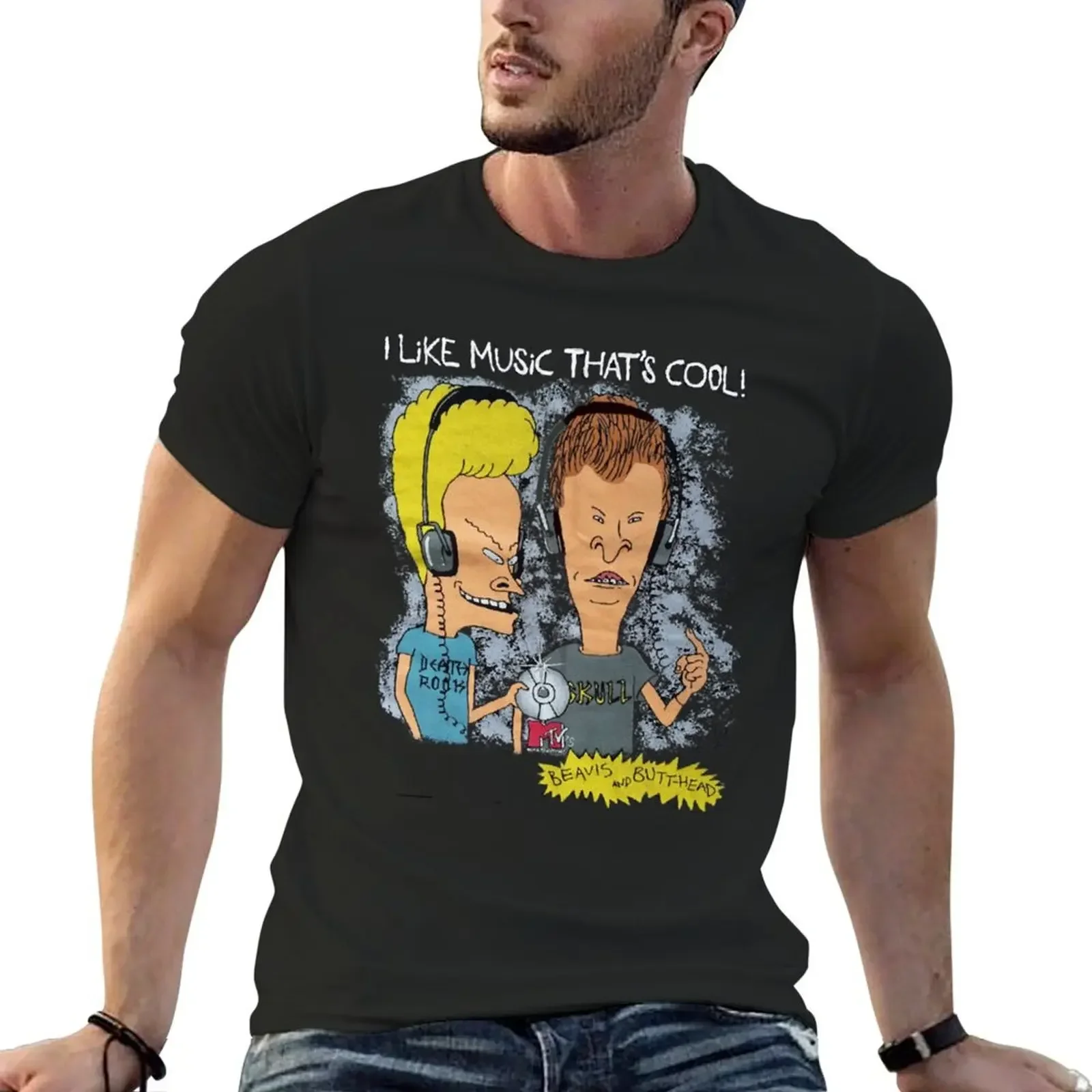 

beavis and butthead T-Shirt plain korean fashion shirts men
