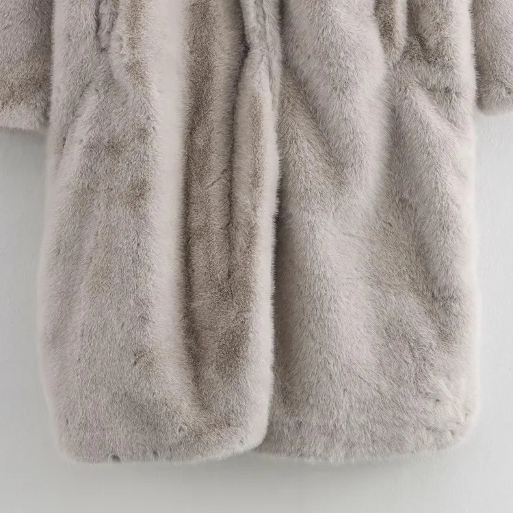 JNLEAOG Women's Long Coat Fake Fur Effect Autumn New Sle Loose Fit European Sle Faionable Ladies' Clothing