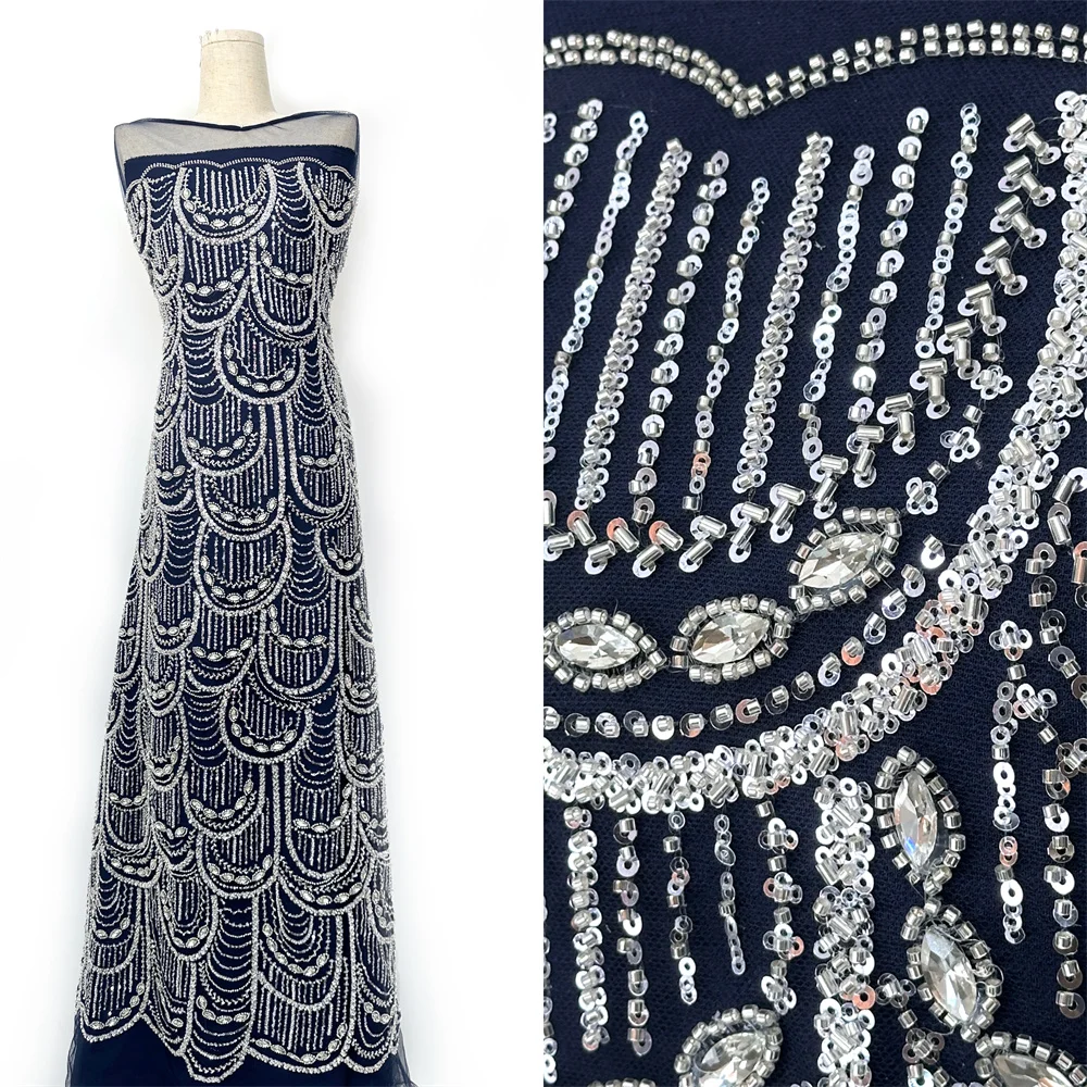 

Luxury African Beaded Lace Fabric 2026 Luxury French Sequins Tulle Fabric Big Stones Nigerian For Party Wedding Dress Sewing