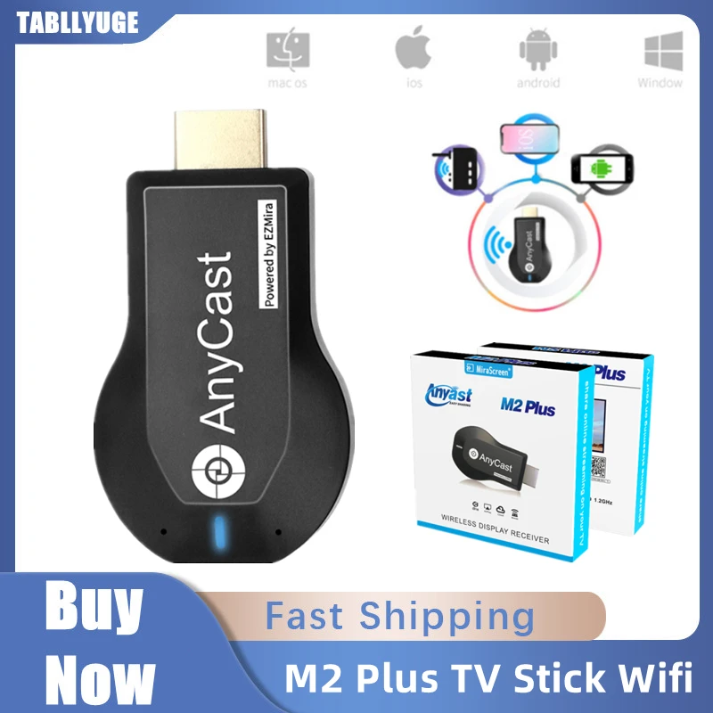 1080P беспроводной Wi-Fi дисплей TV Dongle приемник HDMI-совместимый TV Stick M2 Plus для DLNA Miracast для AnyCast Airplay Android