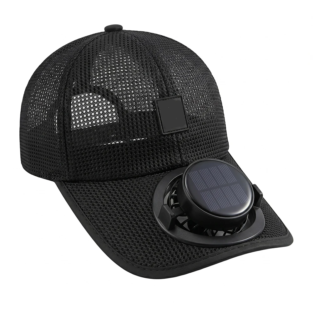 Breathable Mesh Cap Solar Fan Hat For Hot Sun Days Sun Protection Gear Lightweight Construction Built-in Portable Fan