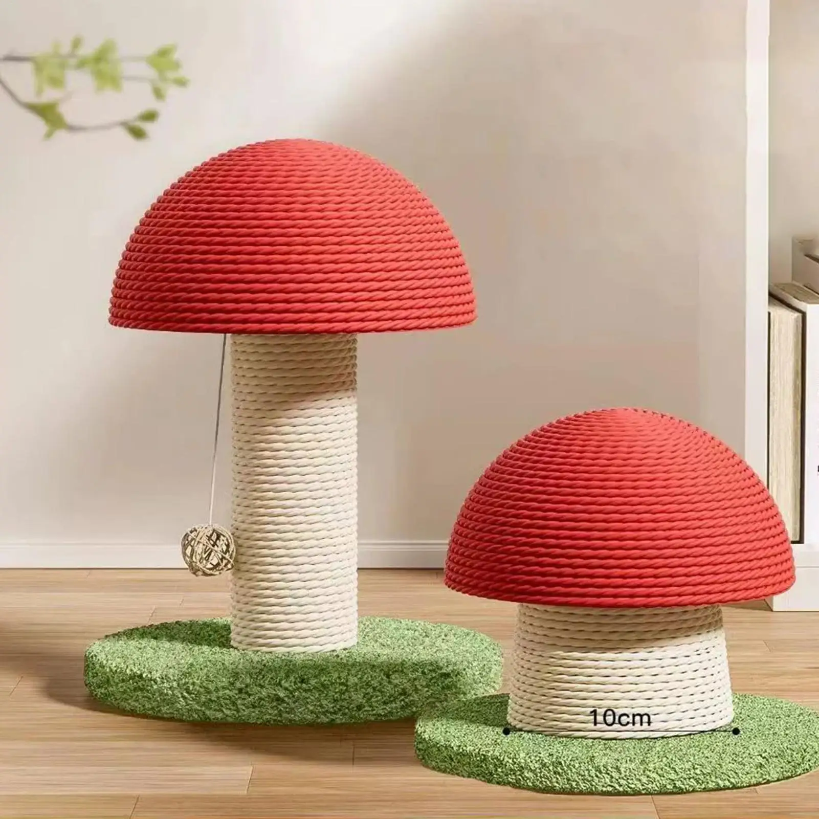Pilz-Kratzbaum für Katzen, hoher Sisal-Turm für große Katzen, Kätzchen-Klauenbesatz, Übung für drinnen und draußen, Heimdekoration, Bereicherung