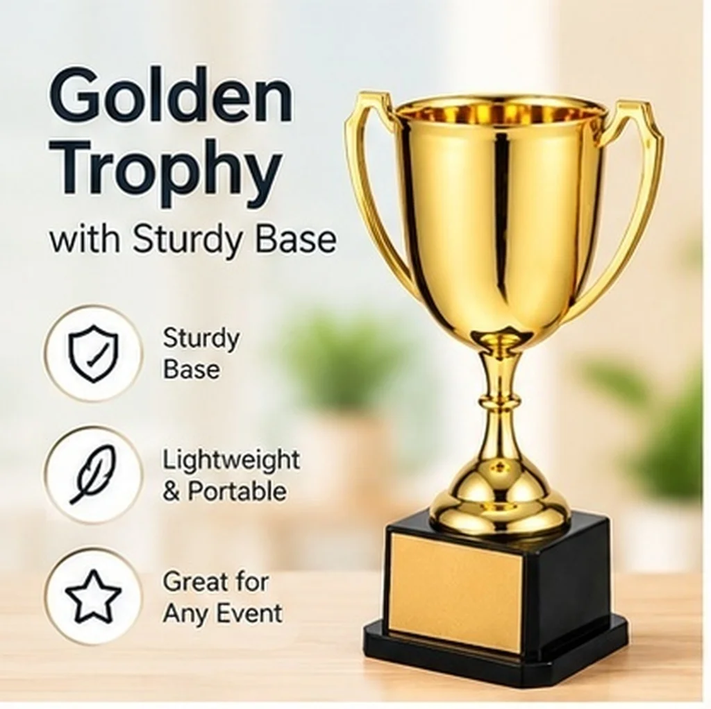 Trophy Cup Plastic Trophy Award Mini Size Lightweight Desktop Display Stable Base Design Sports Competition Party Favors
