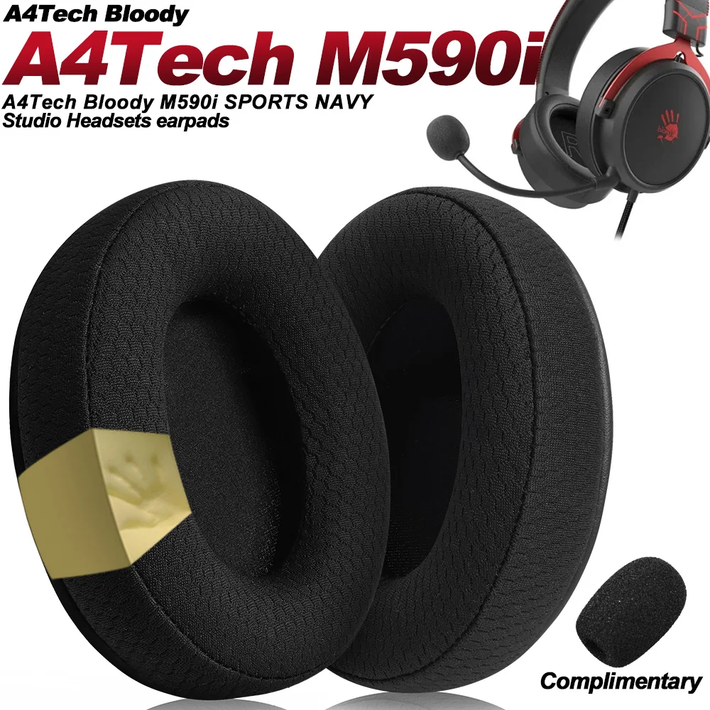 Подушечки для наушников для A4Tech Bloody M590i SPORTS NAVY, сменные подушечки для наушников, мягкие тканевые чехлы с эффектом памяти, губка, протеин