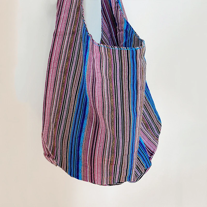 Damen Boho Chic Aztec Tote Bag Ethnic Sling Umhängetasche Schultertasche für Arbeit Reisen Lady Stricken Canvas Gypsy Hippie Bag – Detail 22