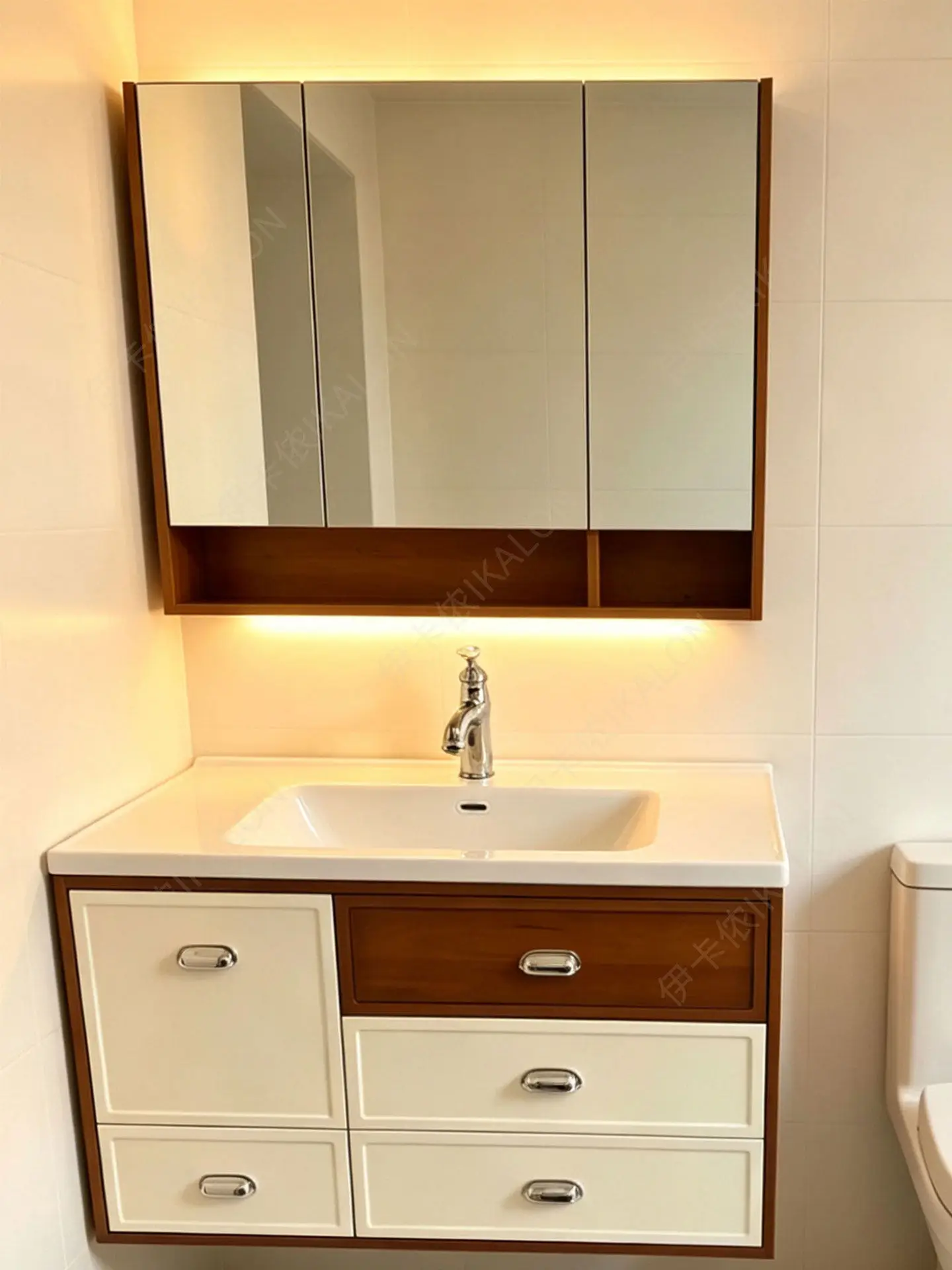 PYH retro pull basket hair dryer bathroom cabinet antique ceramic integrated hand washbasin bathroom cabinet