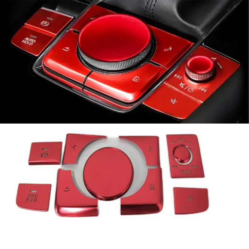 10pcs/Lot Aluminum Alloy central control Multimedia buttons For 2020-20223 Mazda3 Axela CX-30
