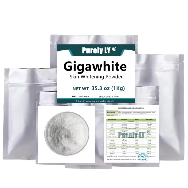 

NO.076 Индивидуальный порошок для отбеливания кожи Gigawhite, уход за кожей, против морщин, пакеты с плоским дном из алюминиевой фольги с застежкой-зиппером Giga white