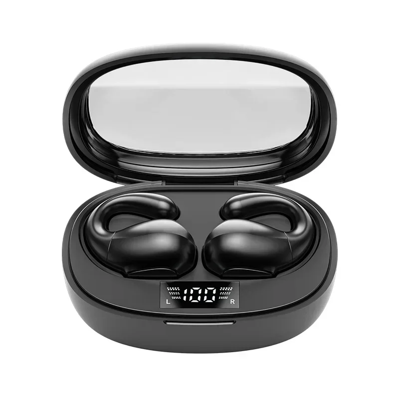 True wireless clip-ear bluetooth headset 5.3 bone conduction binaural non-sensory wear long battery life headset