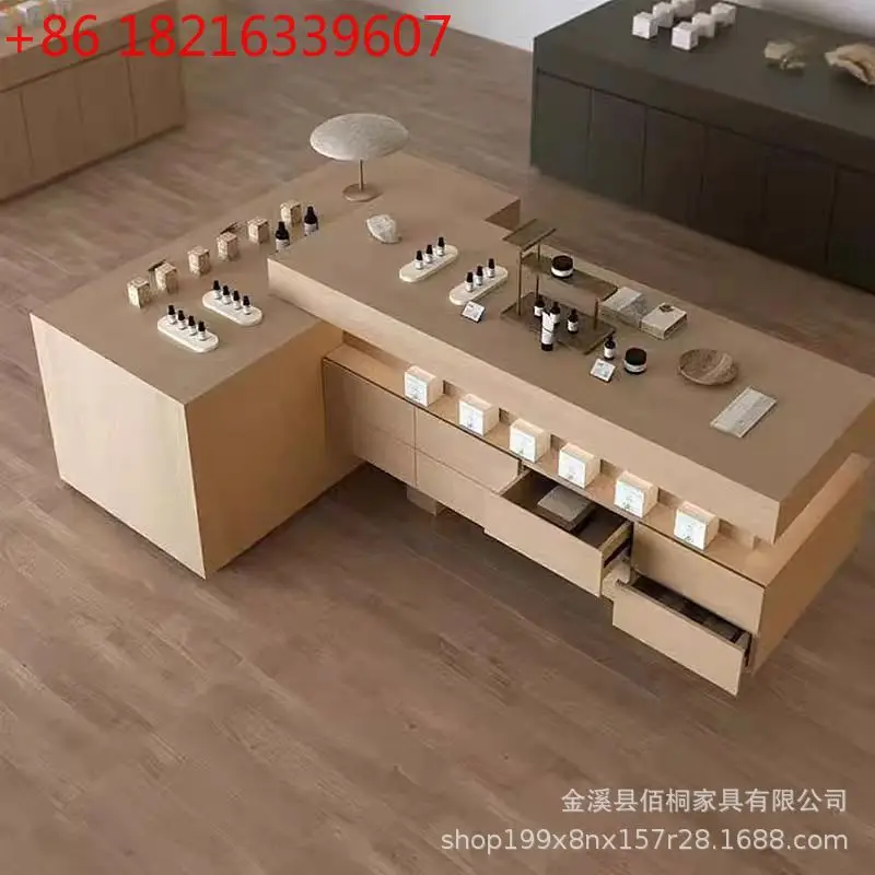 YAO log wind display cabinet aromatherapy essential oil cosmetics display cabinet commercial product display rack