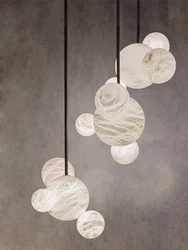 2026 Trendy Marble Joy Chrome Gold Hanging Lamps E14 LED Chandelier Lighting Lustre Suspension Luminaire Lampen For Dinning Room