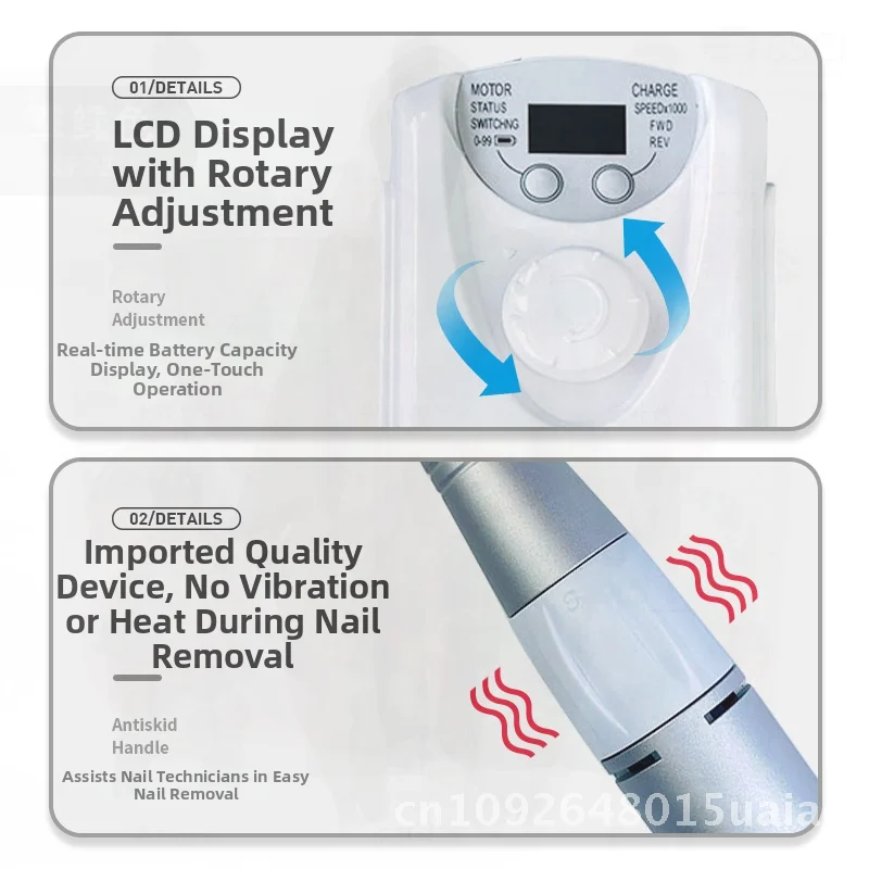 Broyeur à ongles professionnel, outil de polissage de manucure pour Salon de manucure, Rechargeable, pour l'élimination des peaux mortes, petits soins ménagers des ongles