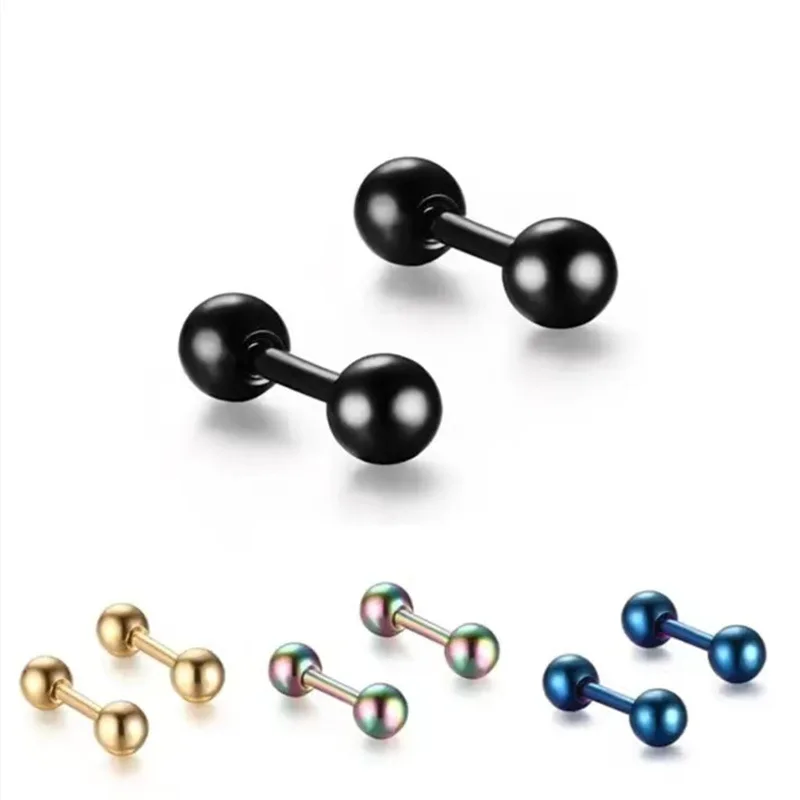 1Pair 16G Stainless Steel Barbell Stud Earrings, Various Colors Cartilage Tragus Conch Forward Helix Piercing Jewelry