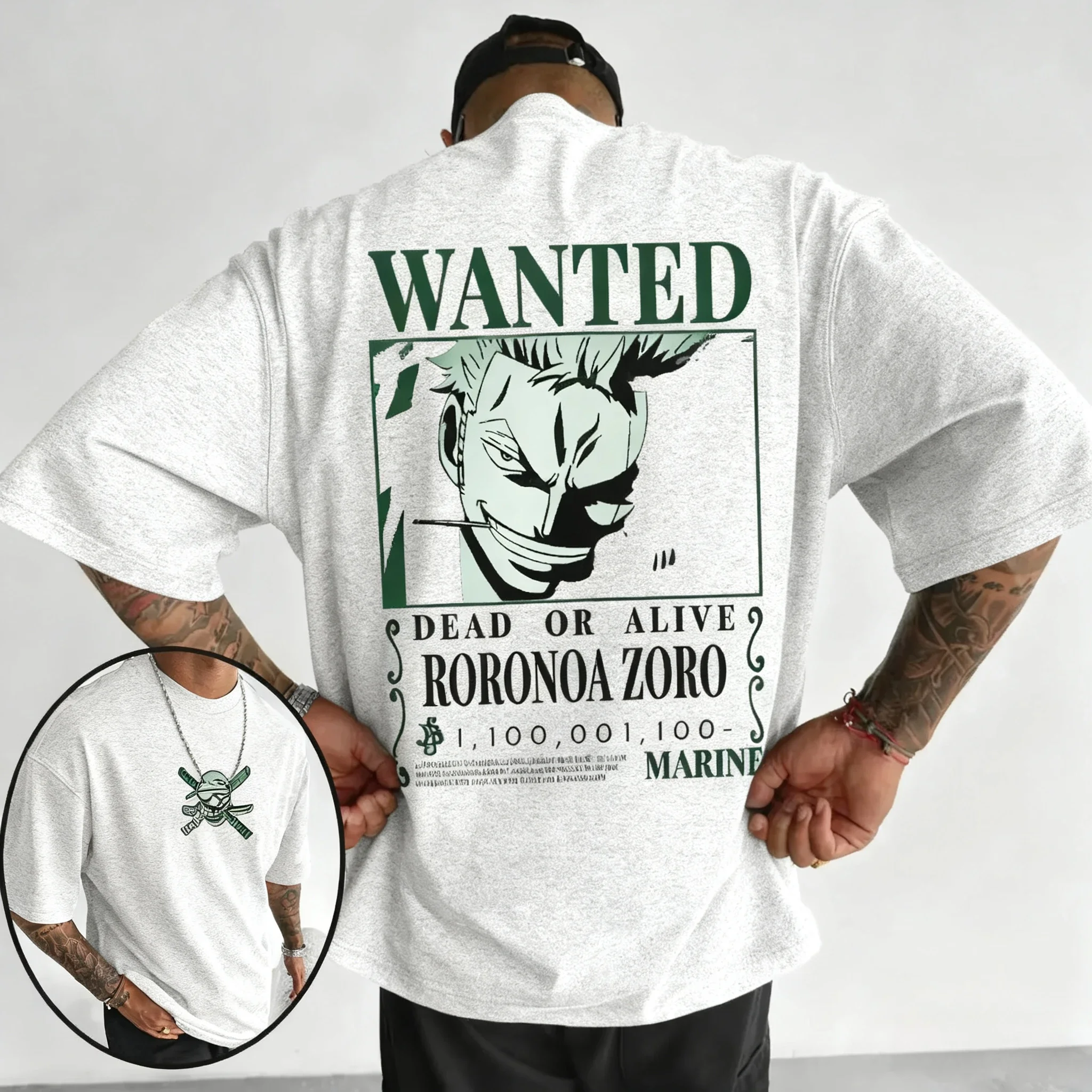 قطعة واحدة أنيمي رورونوا زورو الصورة الرمزية المشتركة القطن تي شيرت 2026 الرجال والنساء الصيف Harajuku عادية فضفاض Y2K الوالدين والطفل #5