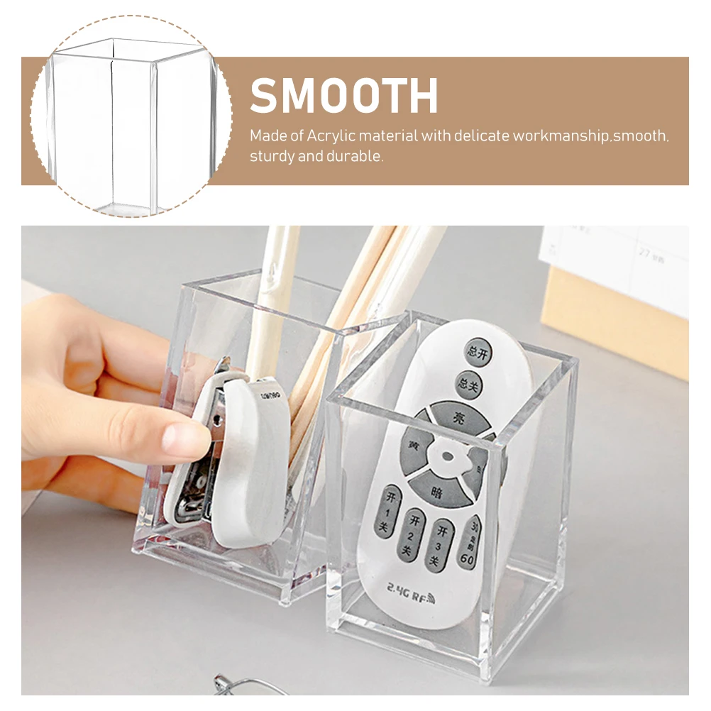

4 Pcs Pen Holder Makeup Brush Bucket Stationery Storage Pretty Holds Multi-functional Case Boxes for Desk Pot Drawer