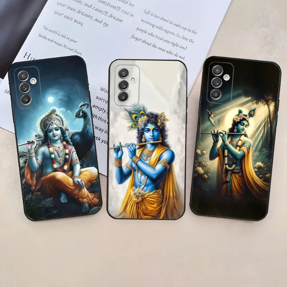 Indian God Lord Krishna Phone Case For Samsung Galaxy A20,A21s,A22,A31,A32,A52,A53,A72,73,A80,A91 Soft Black Phone Cover