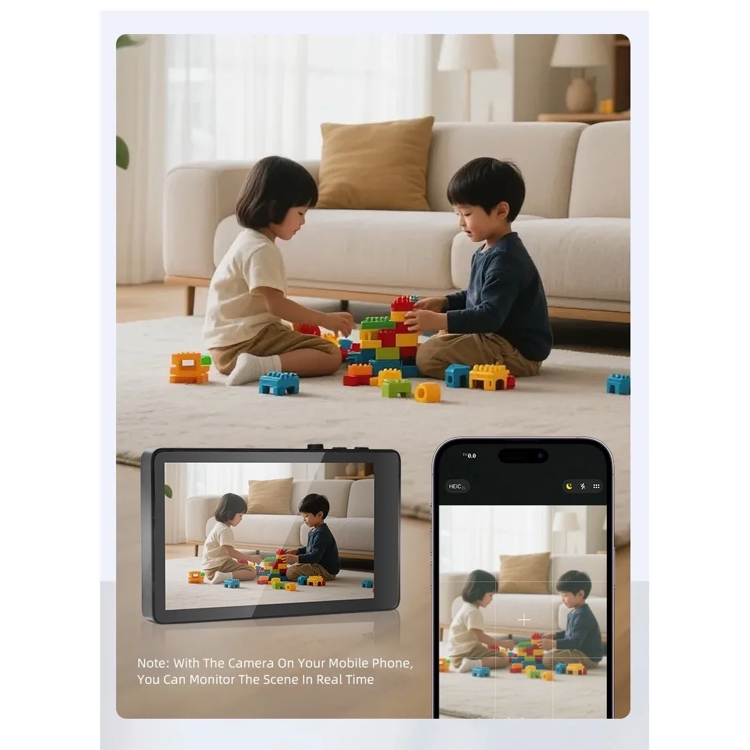 Selfie Monitor Wireless Magnetic Adsorption Screen Care for Baby Phone Rear Camera Photograph Vlog Live Stream Video Recording
