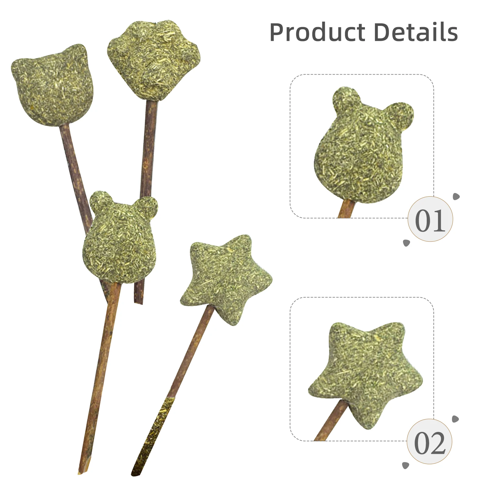 

4pcs Catnip Natural Treats Promote Digestion Improve Tongue Movement Compact Cat Fitness Eco-Friendly Healthy Snack