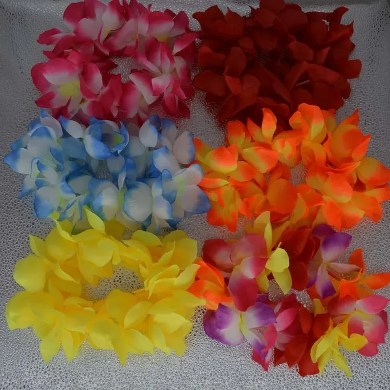 30pcs Hawaiian Leis Luau Tropical Headband Flower Crown Wreath Headpiece Women Girls Floral Hair Band Party  Wedding Festival