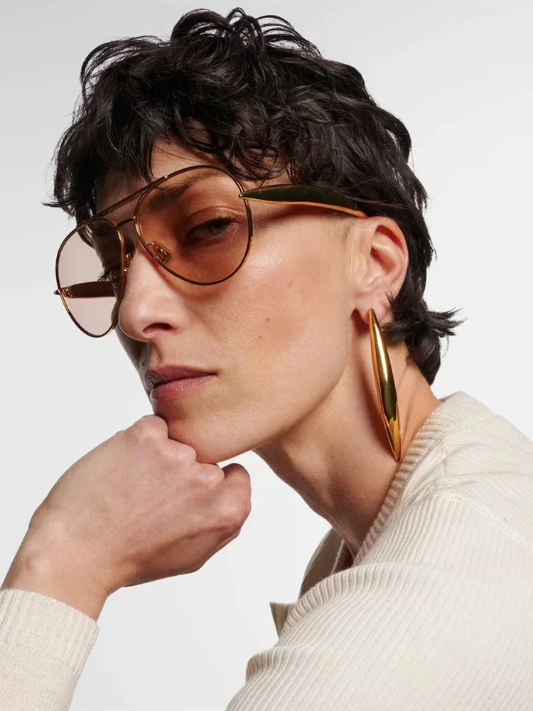 Neue Y2K Vintage Metall-Piloten-Sonnenbrille für Damen und Herren, Punk-Stil, Beliebte Outdoor-Fahrbrille, Luxus-Marken-Designer-Brille, UV400-Schutz – Detail 5