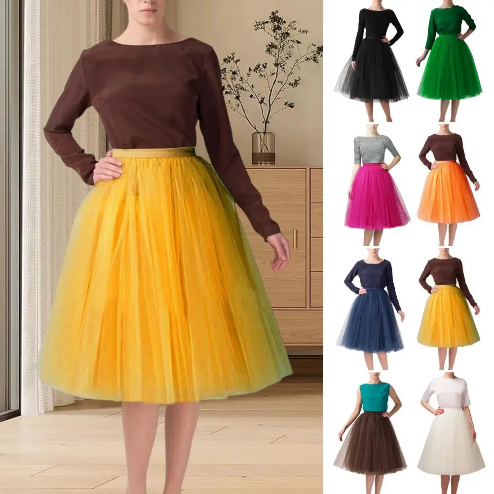 Fancy Dress Costume Skirt Tulle Skirt Adjustable Sizing Vintage 50s Crinoline Rockabilly Women's Tulle Petticoat Skirt Dress