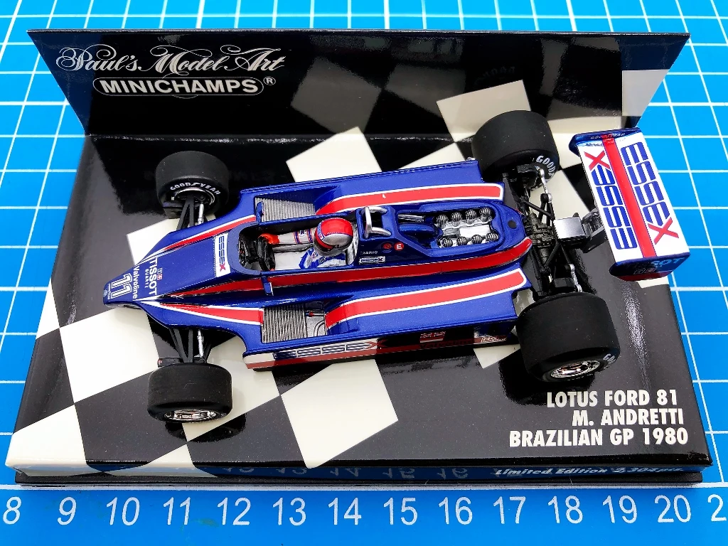 

Minichamps 1:43 F1 81 1980 Andretti Brazil Simulation Limited Edition Resin Metal Static Car Model Toy Gift