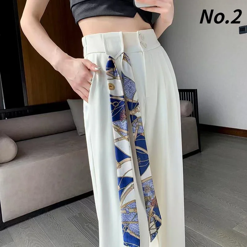 

Suit Pants Women Spring and Autumn 2024 New High Waist Drooping Wide-Leg Pants Loose Slimming Narrow Version Mop Trousers Z124