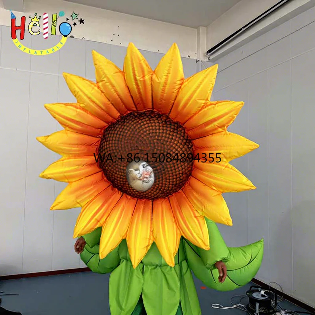Factory-customized Inflatable Costume Sunflower Dress for People to Wear for Event Parades and Promotional Activities