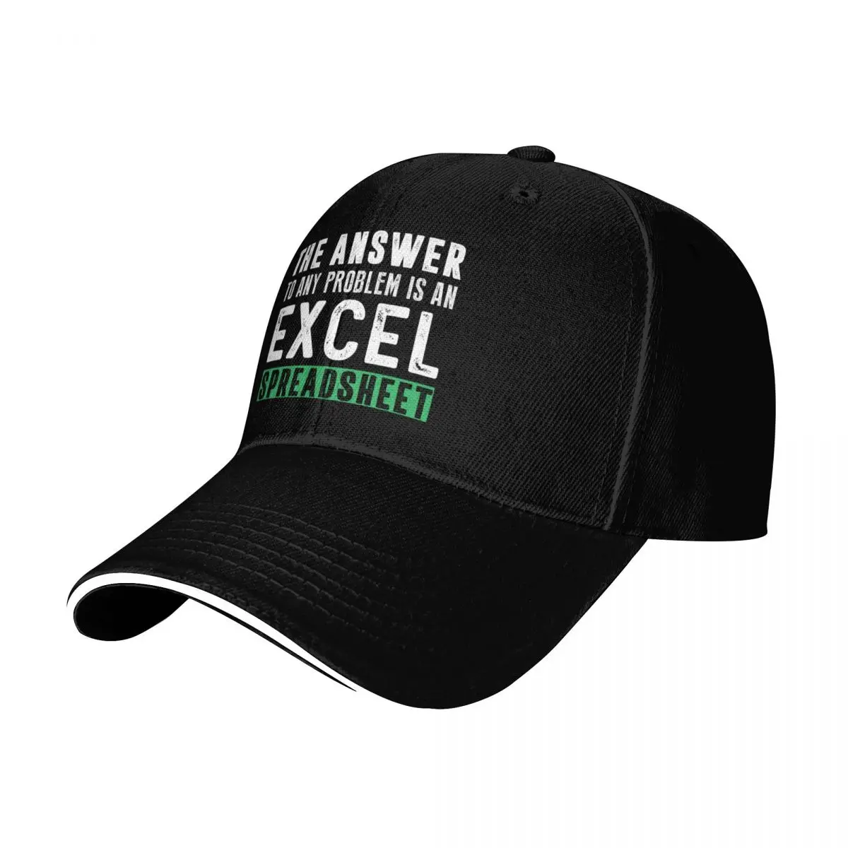 The Answer To Any Problem is An Excel Spreadsheet Funny Gift For Excel Lover Baseball Cap Men Women Casual Summer Sport Sun Cap