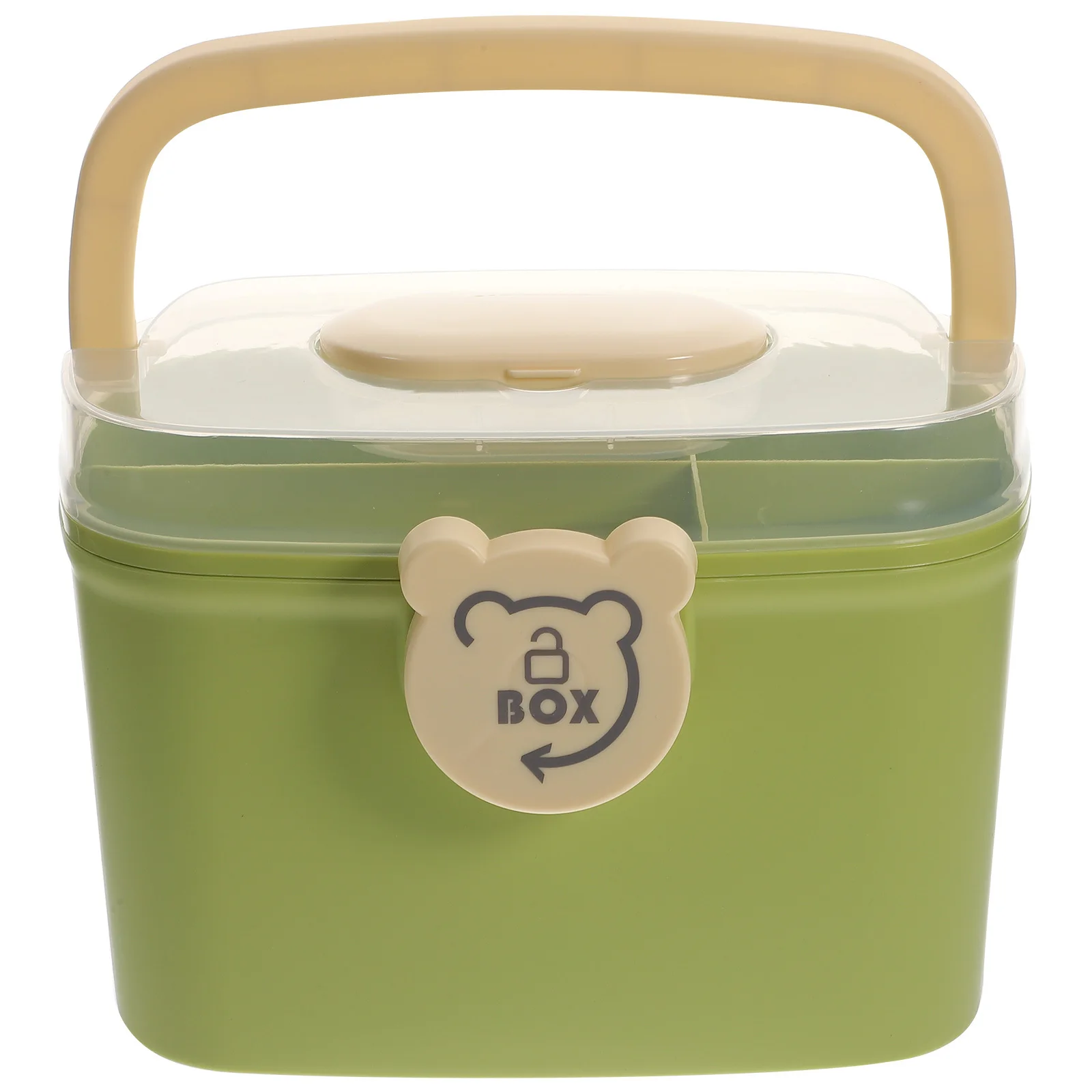 صندوق تخزين منظم طبي حقيبة إسعافات أولية محمولة سعة كبيرة طبقات مزدوجة تصميم قفل مضاد للقرصة مقبض مريح للمنزل #4