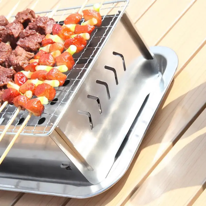 Small Grill Outdoor Foldable Grill Portable Outdoor Grill Removable Parts Versatile BBQ Tool For Barbecue Beach Party