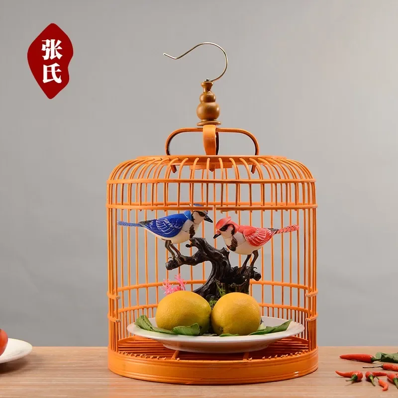 Imagem -02 - Bambu Madeira Redonda Louça Tradicional Bird Cage Forma Decoração Desktop Tema Snack Estilo Chinês Moda 9