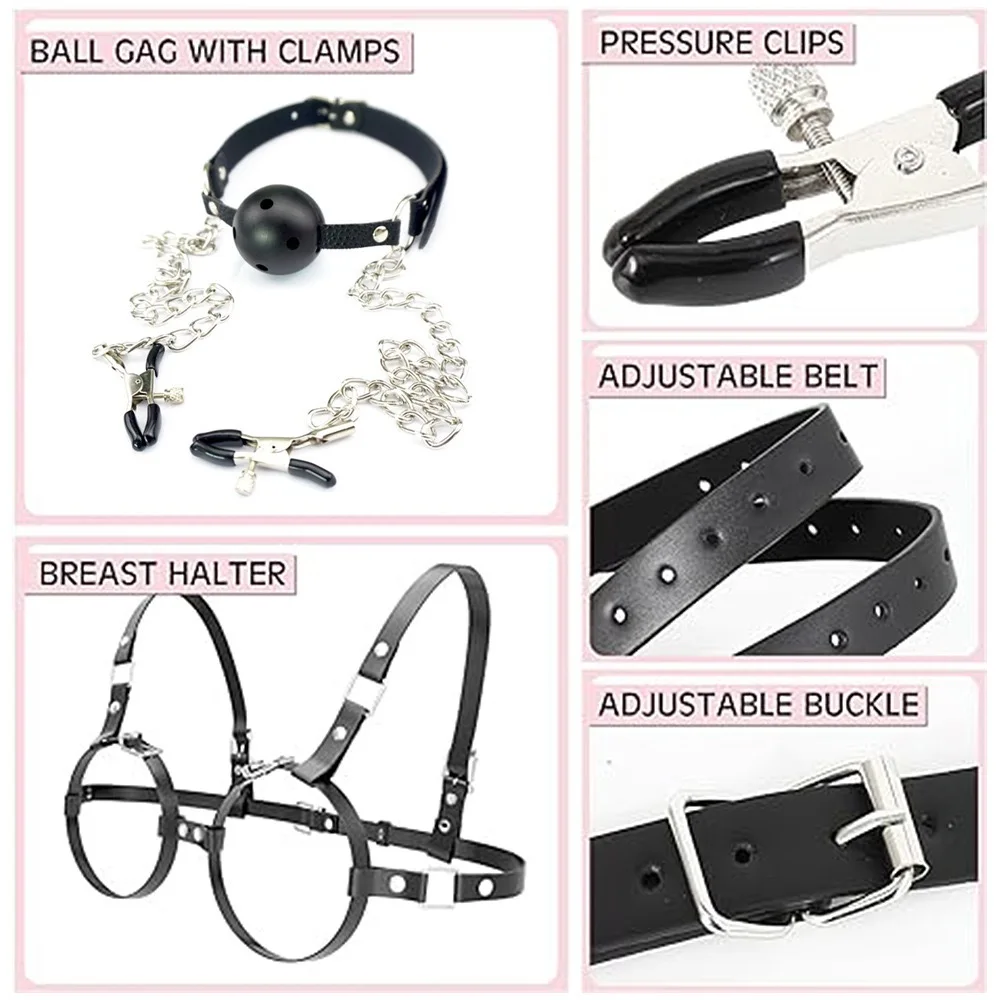 BDSM Breast Bondage Harness Sex Toys B to D Cup Leather Fetish Sexy Chest Restraints Punk Gothic For Women SM Bra Belts Straps - Image 4