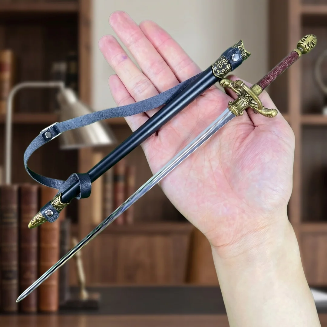 

9.8inch Blade Dragon Thrones Metal Katana Anime Sword Prop Unsharp Ninja Japanese Real Size Knife Katana Samurai Sword Toy Gift