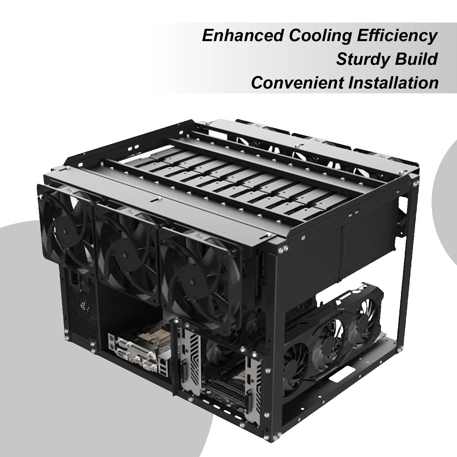 Open stackable hard drive rack supports EATX motherboard with 24 mechanical hard drive chassis PC Frame Computer Case