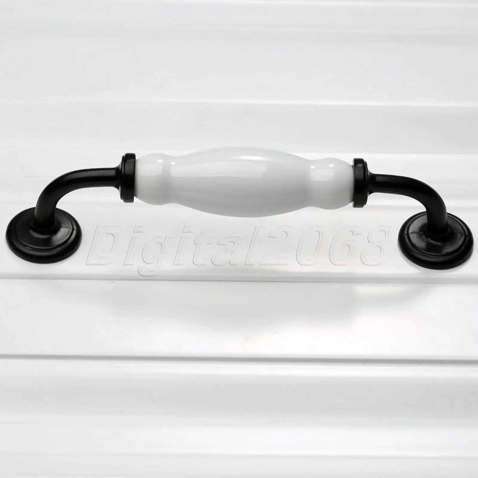 bowarepro Modern Ceramic Door Pull Handle Black White Cabinet Knob Kitchen Cupboard European Drawer Kitchen Handle Pulls