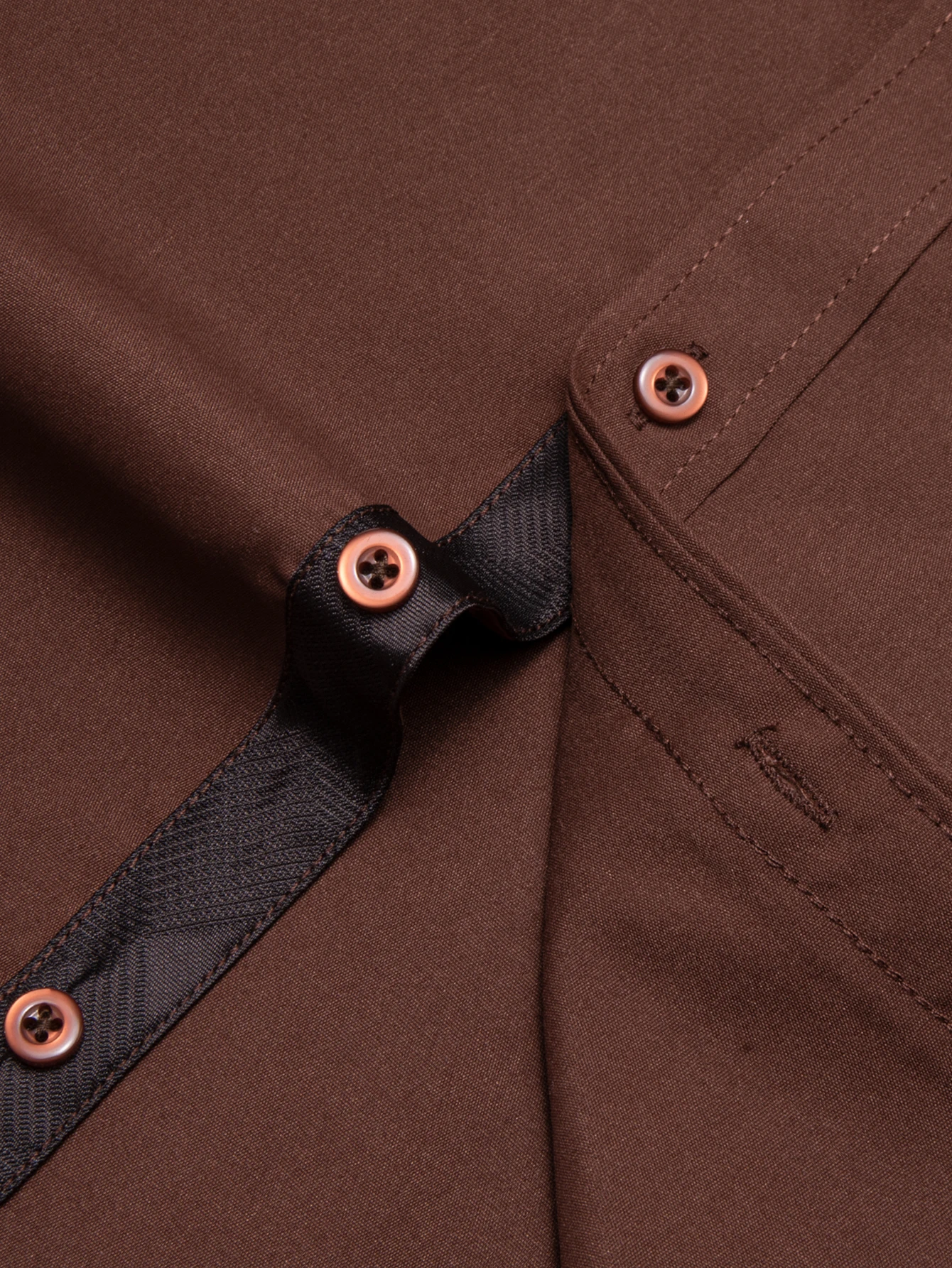 Hi-Tie Brown Coffee Clean Cuff splicing Mens Shirts Long Sleeve Dress Shirt Blouse for Male Wedding Gift Party formal shirt - Image 2