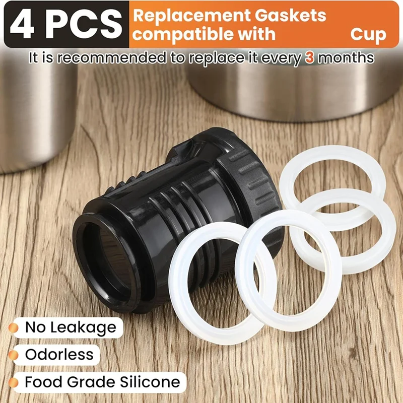 Insulated Stopper With 3 Silicone Replacement Gaskets,Wide Mouth Cap For Yerba Mate Drinking