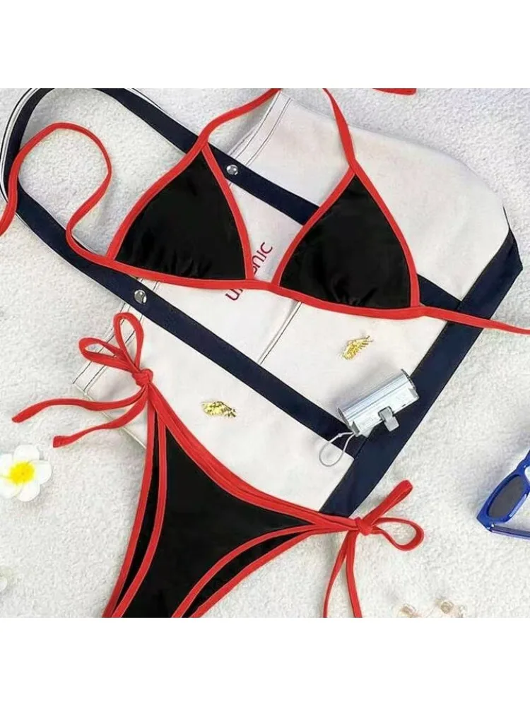 2026 Il colore sexy a contrasto separa il micro bikini costume da bagno da donna costumi da bagno femminili mini perizoma bikini set costume da bagno a due pezzi