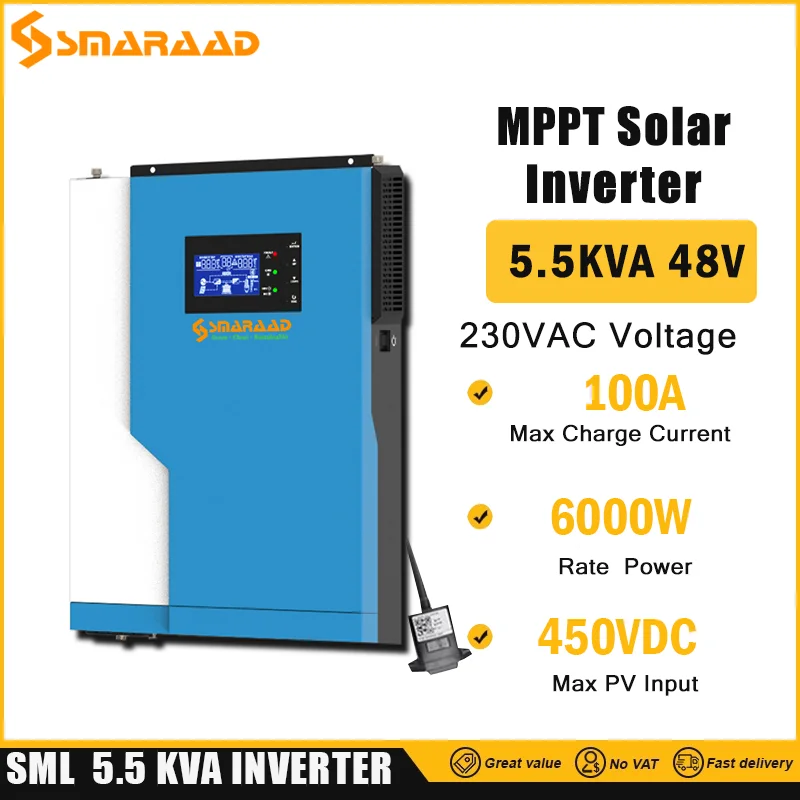 

5KW Hybrid Solar Inverter 48V 220V MPPTC ControlLer 80A 100A Pure Sine Wave Off Grid Solar Inversor Can Work Without Battery