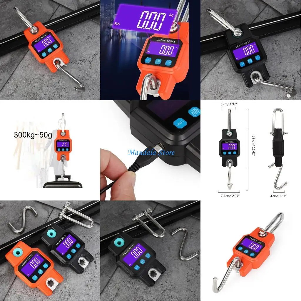 

U2JC Detachable Portable Micro-Crane Scale 300Kg Lightweight Hook Electronic Scale