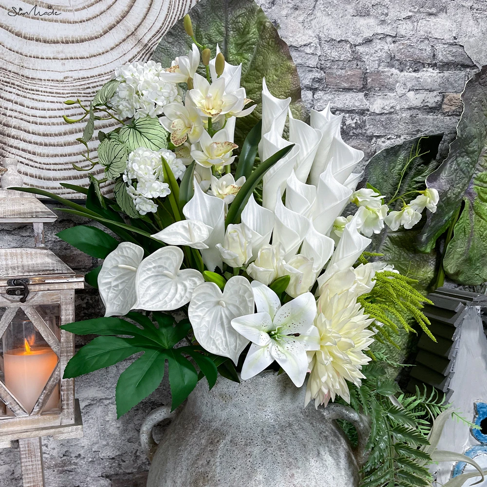SunMade Ins Calla Lily Branch PU Artificial Flowers Home Wedding Decor Accessories for Flower Bouquet Decoration Mariage Bride image 3