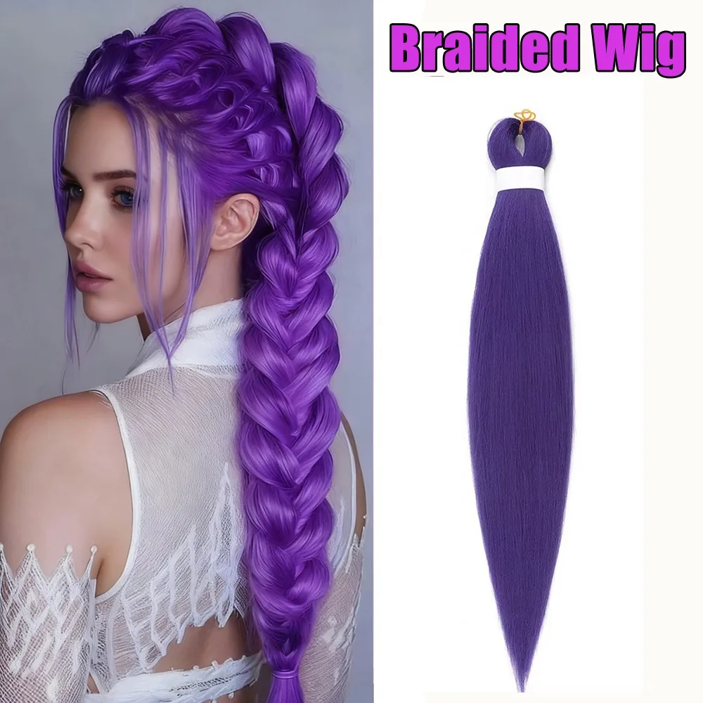 

Stretchy Pre Looped Braiding Hair Soft Colorful Synthetic For Women Box Braids Cornrows Dreadlocks Twist Crochet Braiding Hair