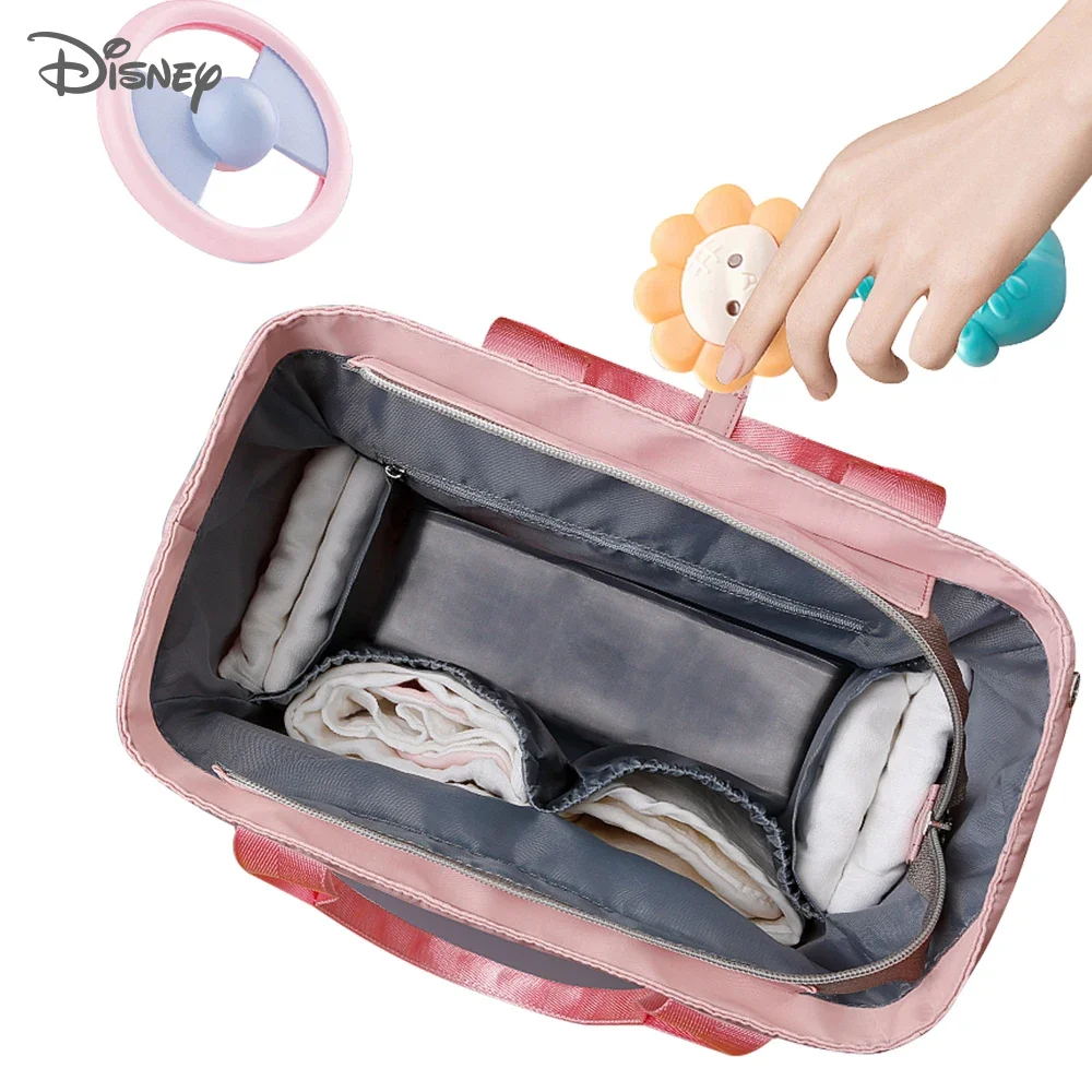 Disney-bolsas de pañales impermeables para mamá, mochila de maternidad de gran capacidad para el cuidado del bebé, bolsa de pañales para mamá,