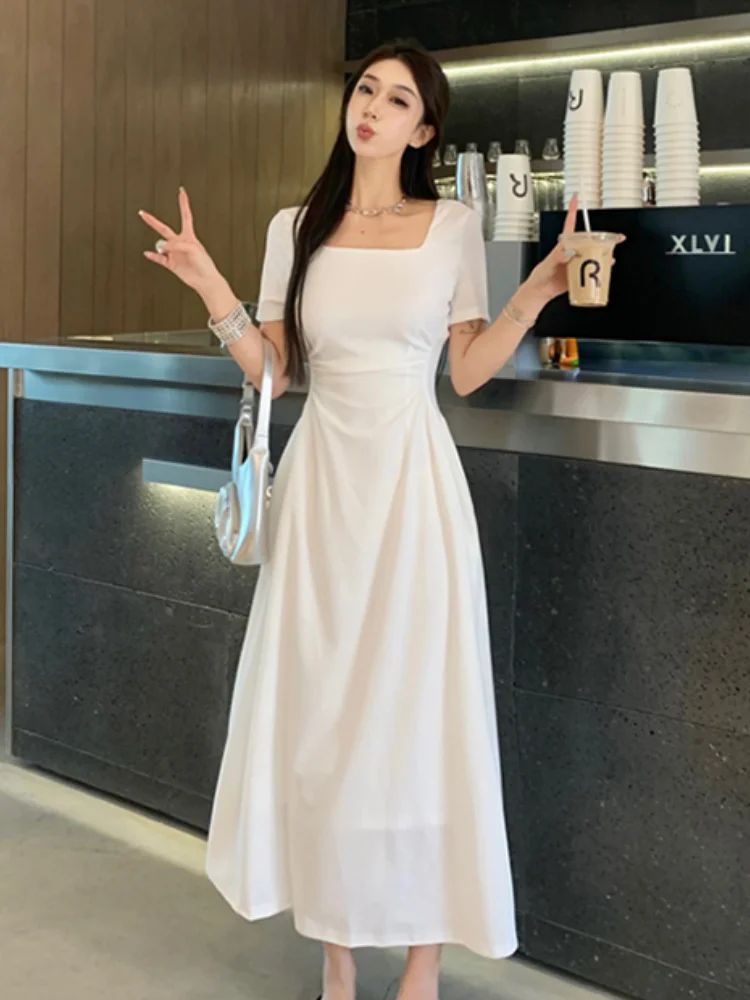 

Autumn Vintage French Prom Dresses For Woman Square Collar Slim Waist Long Mermaid Dress New Fashion 2025 Party Prom Clothes