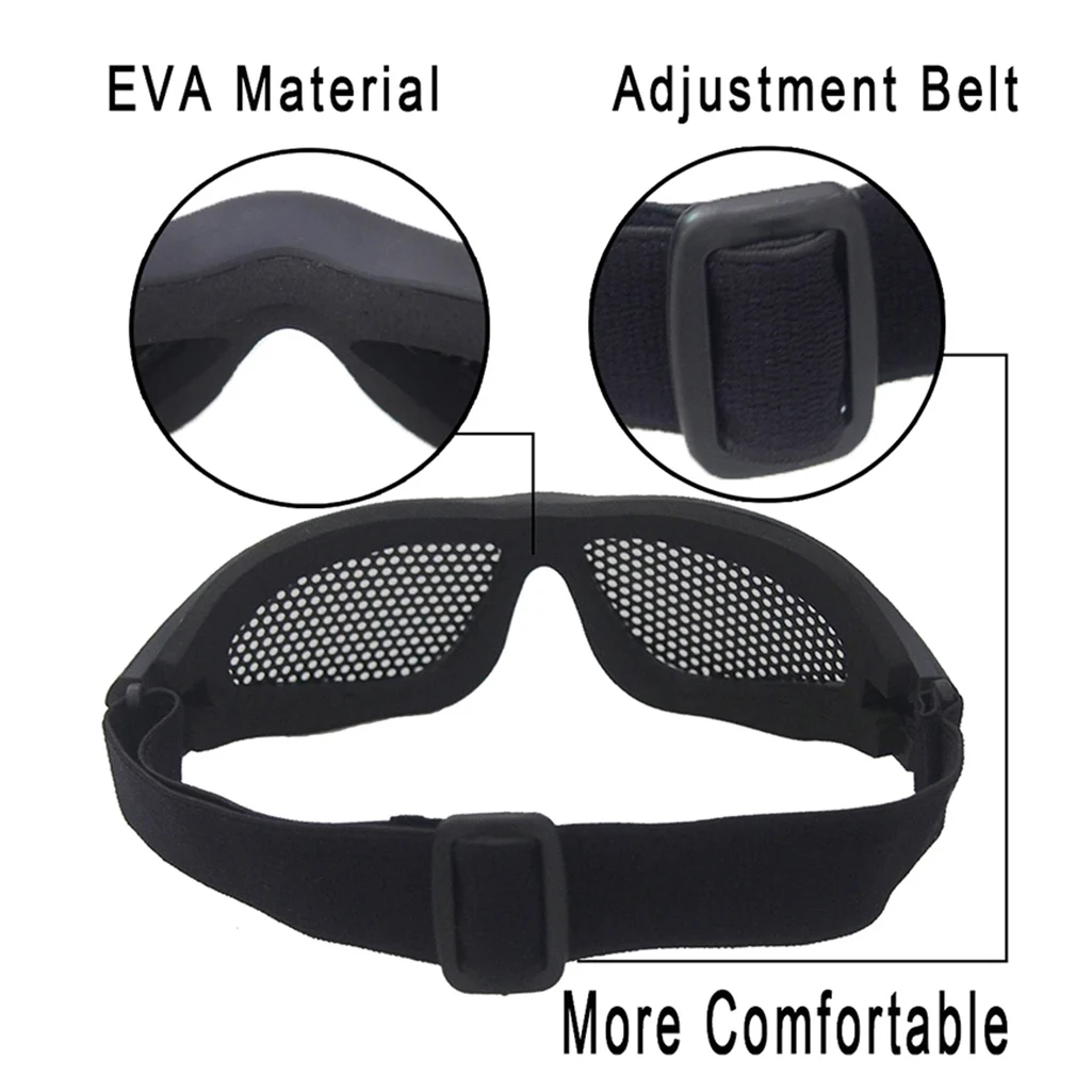 نظارات الادسنس التكتيكية نظارات معدنية الاستنسل/عدسة الكمبيوتر تأثير المقاومة الدراجات الألوان لعبة حماية السلامة نظارات العين #5