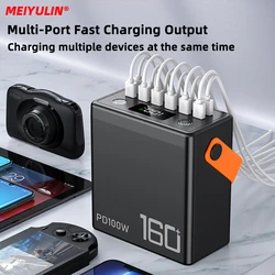 PD100W 160000mAh Power Bank Station Fast Charger Portable Emergency Charging External Battery for iPhone 15 Xiaomi Tablet laptop