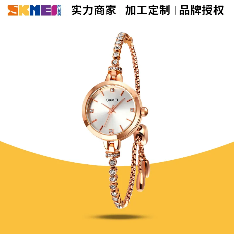 Reloj de pulsera redondo pequeño y ligero para mujer, reloj de cuarzo impermeable que combina con todo