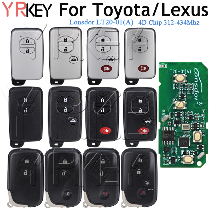 Lonsdor LT20-01EN Universal Smart Remote Key Keyless For Toyota Corolla Camry RAV4 Prado For Lexus ES IS LS 4D Chip 312-434Mhz